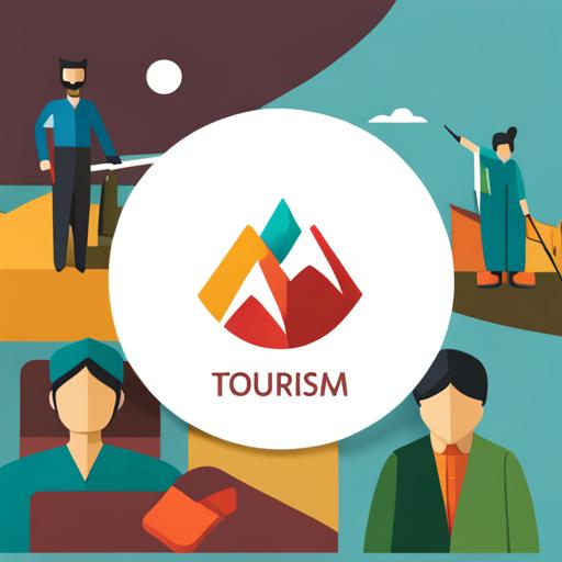 Logo Tourism, A Minimalist and Flat Design logo designed all the professionals in Tourism.